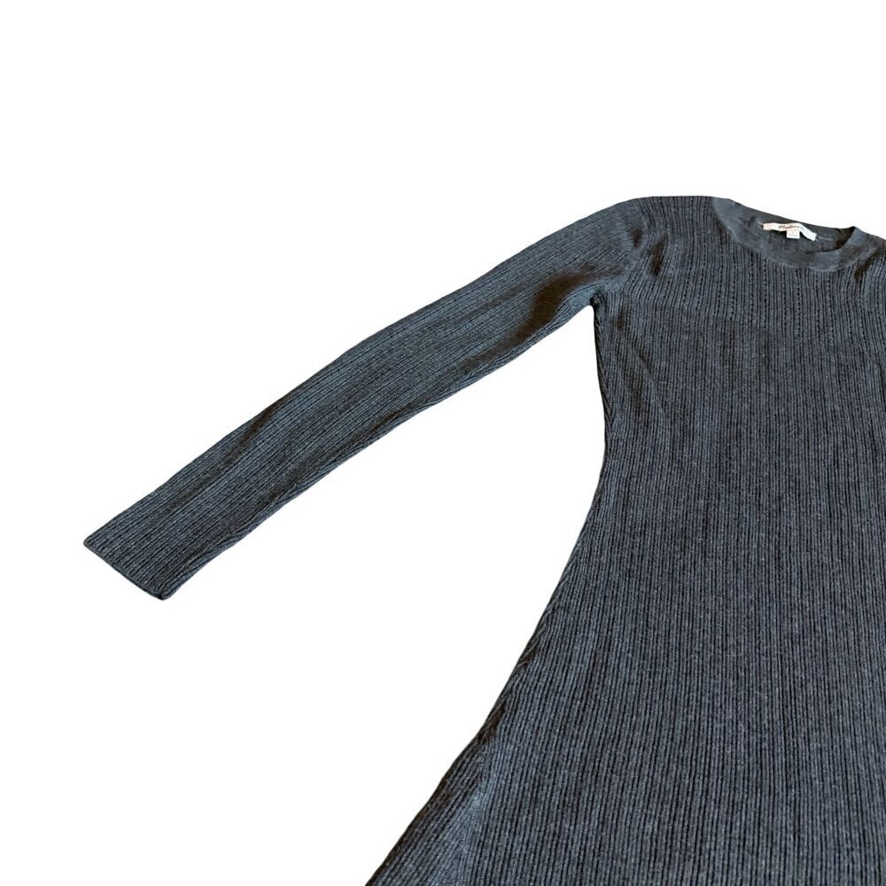 Madewell Dark Grey Pullover Sweater Dress Stretch Midi Length Size Small Women's - Picture 3 of 11